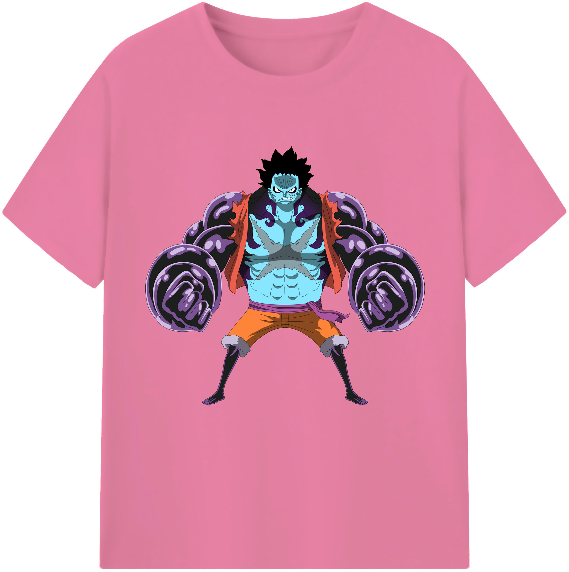 ワンピース モンキー・D・ルフィ ONE PIECE Monkey D. Luffy 綿100％半袖Tシャツ（フロントプリント）